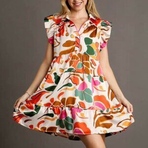 NWT Umgee Small Floral Ruffle Sleeve Dress